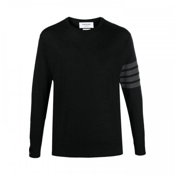 ◆당일◆25FW 4바 클래식 크루넥 메리노 울 니트 블랙 MKA002B 00014 001