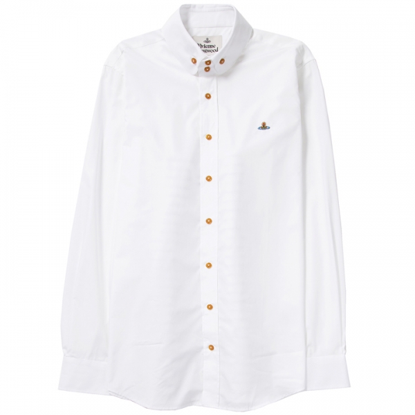 ◆당일◆23FW ORB 로고 자수 투버튼 셔츠 화이트 24010005 W009Q A401