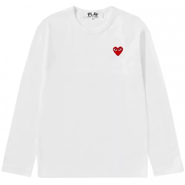 ◆당일◆25FW 레드 하트 와펜 롱슬리브 티셔츠 화이트 AZ-T118-051-2