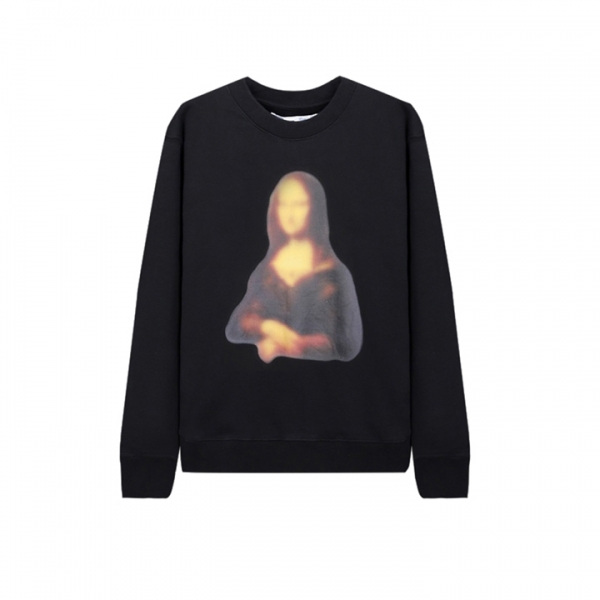 ◆15주년◆블러 모나리자 프린팅 기모 맨투맨 블랙 OMBA035F20FLE004 1010