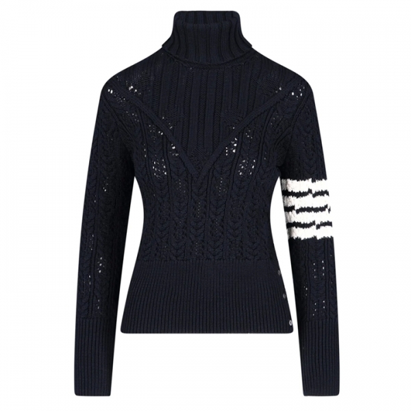 ◆당일◆25FW 사선 완장 터틀넥 니트 네이비 FKA382A Y1024 415