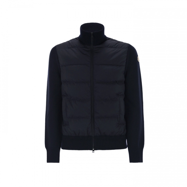 ◆당일◆25FW 로고 패치 니트 믹스 패딩자켓 네이비 9B000 40 M1131 778