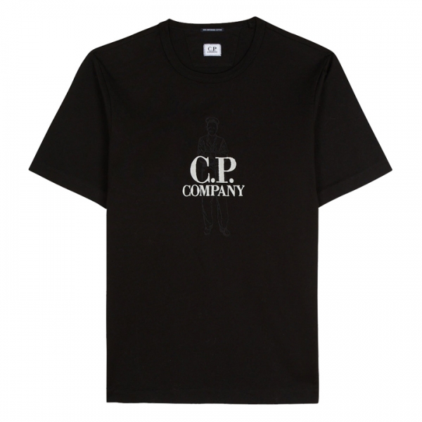 ◆당일◆25SS 로고 자수 티셔츠 블랙 18CMTS106A 110301W 999