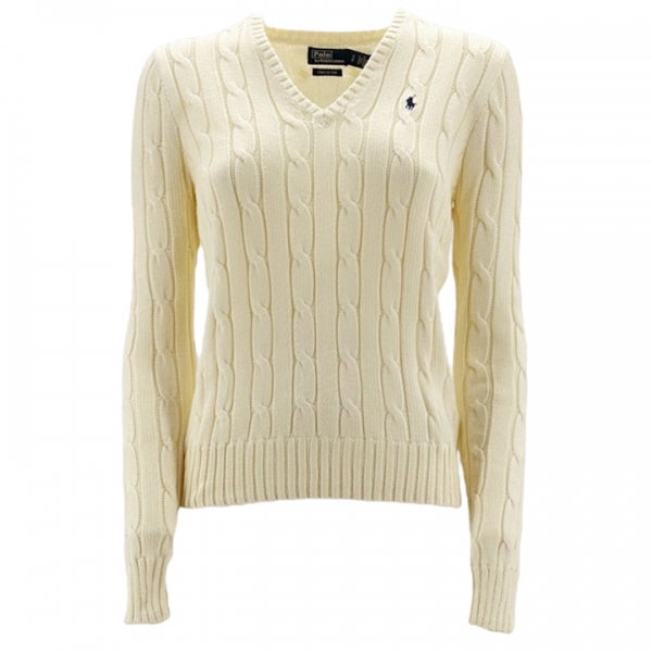 ◆당일◆25SS 포니 자수 케이블 니트 크림 211891641 009 CHIC CREAM