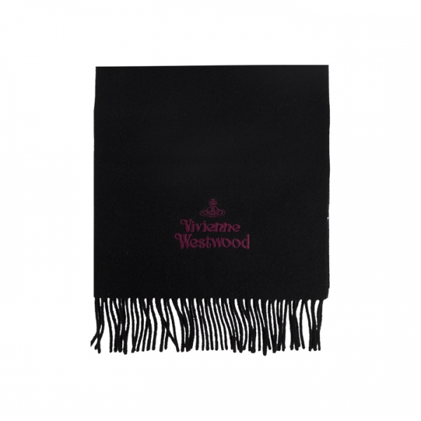 ◆당일◆25FW ORB 로고 자수 머플러 블랙 81030007 W00Q7 N401