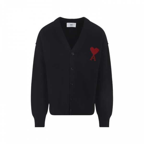 ◆당일◆25FW 하트 로고 울 가디건 블랙 UKC367 018 009