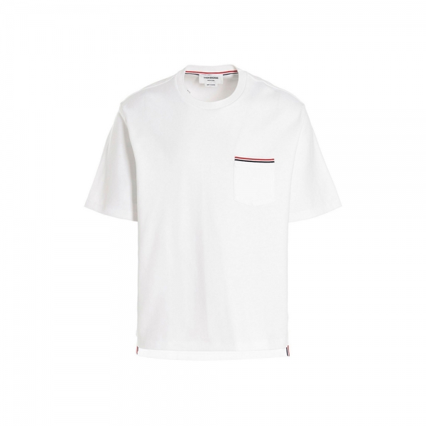 26SS 삼선 포켓 티셔츠 화이트 MJS183A 07323 100