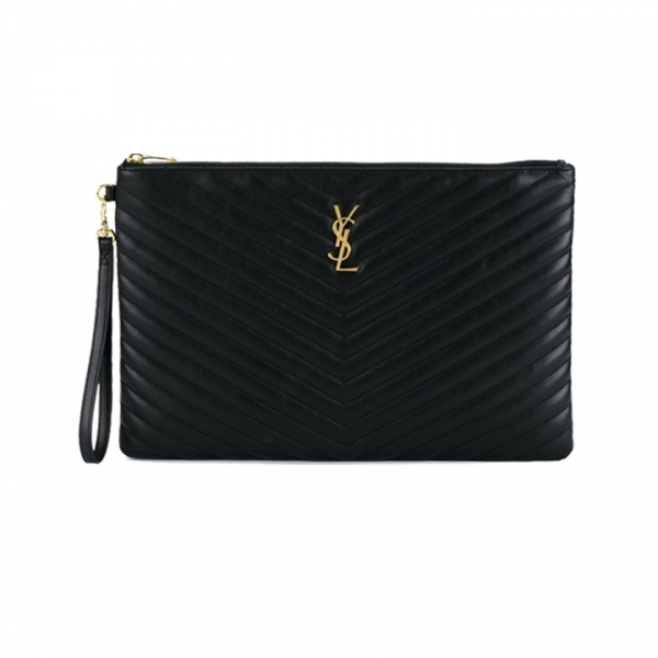 ◆당일◆26SS 금장 모노그램 마틀라세 라지 클러치백 블랙 440222 CWU01 1000