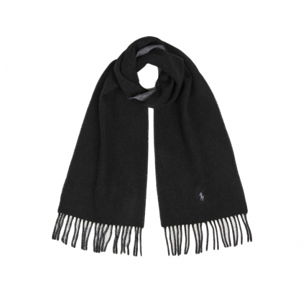 ◆당일◆25FW 포니 자수 클래식 울 머플러 블랙/그레이 449959334 001