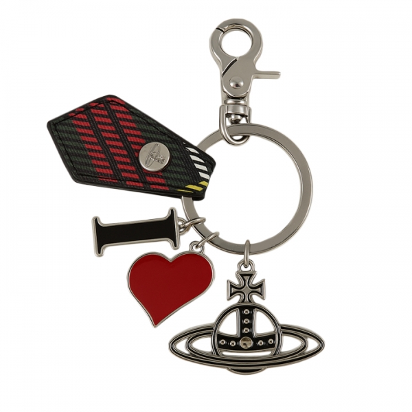 ◆당일◆25FW I LOVE ORB 로고 메탈 키링 레드/그린 8203011EU S0022 N302