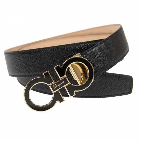 ◆당일◆25SS 블랙 금장 더블 간치니 벨트 블랙 67-9750 0743703