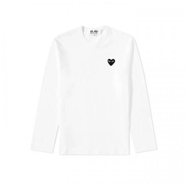 ◆당일◆25FW 블랙 하트 와펜 롱슬리브 티셔츠 화이트 AX-T120-051-2