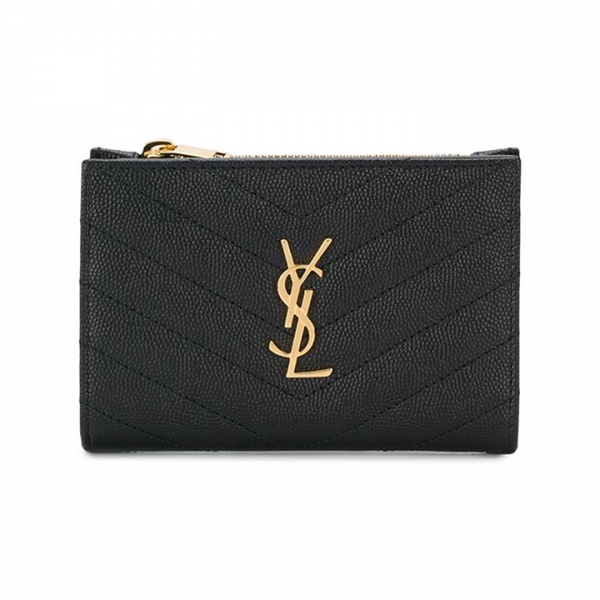 ◆당일◆25FW 금장 모노그램 마틀라세 코인 반지갑 블랙 668287 BOW01 1000