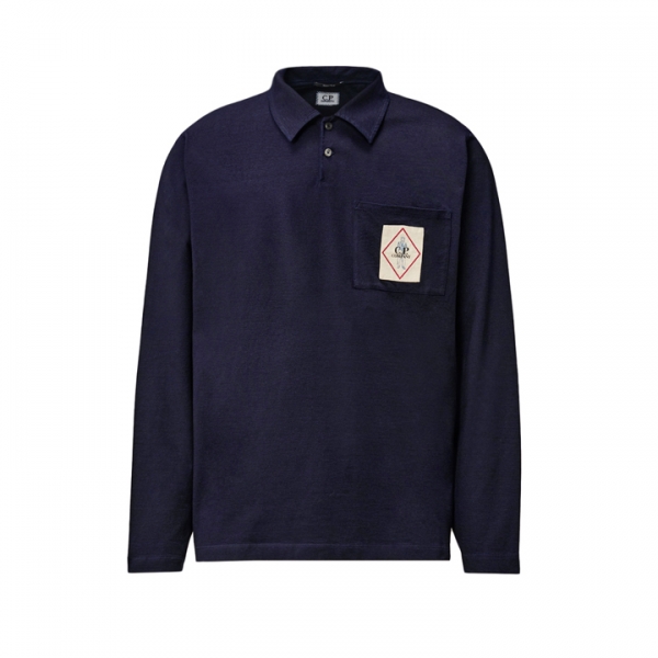 ◆당일◆25FW 인디고 롱 슬리브 폴로 티셔츠 데님블루 19CMPL179A 110056W D08