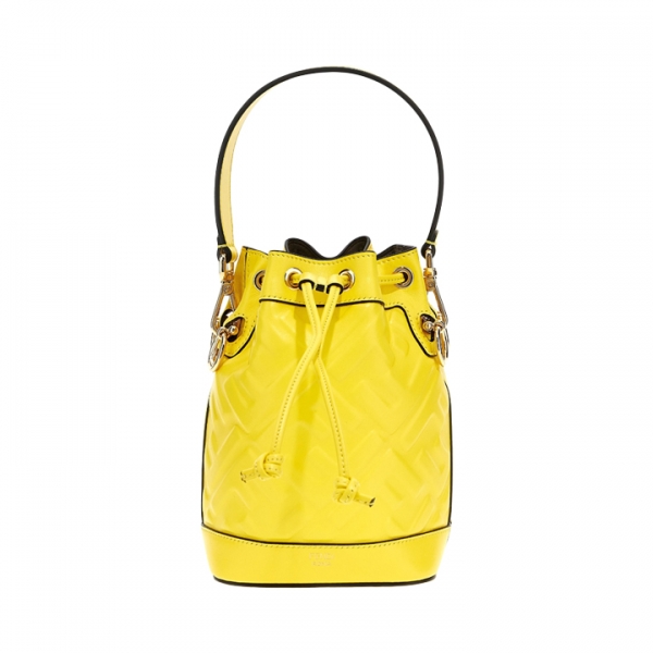 ◆당일◆25FW 몬트레조 FF 로고 미니 버킷백 옐로우 8BS093 ANWT F1NPT