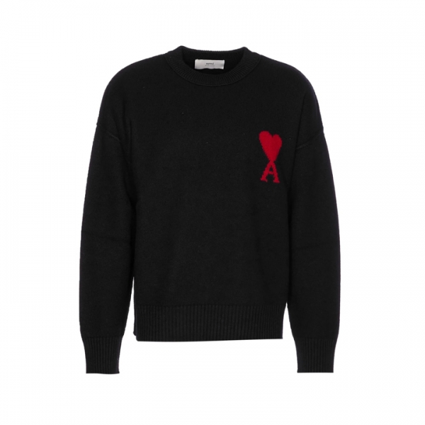 ◆당일◆26SS 빅 하트 로고 자수 니트 블랙 UKS838 018 009