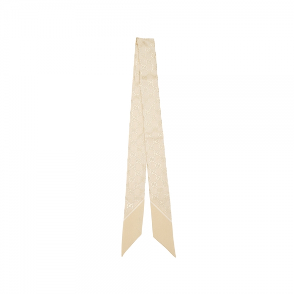 26SS GG 프린트 실크 넥보우 베이지 812250 3G001 9078