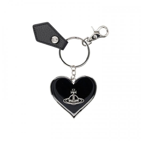 ◆당일◆26SS ORB 로고 미러 하트 키링 블랙 8203011WU OM0014 N403