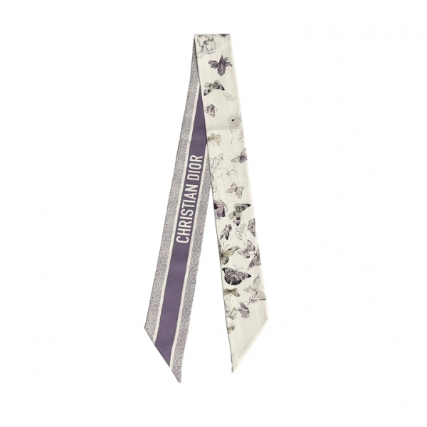 ◆당일◆26SS 버터플라이 & 아이리스 미차 스카프 화이트/퍼플 61IRF106I644 C445