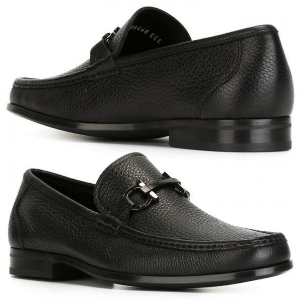 ◆당일◆23FW 그랜디오소 GRANDIOSO 은장 더블 간치니 로퍼 블랙 0642848