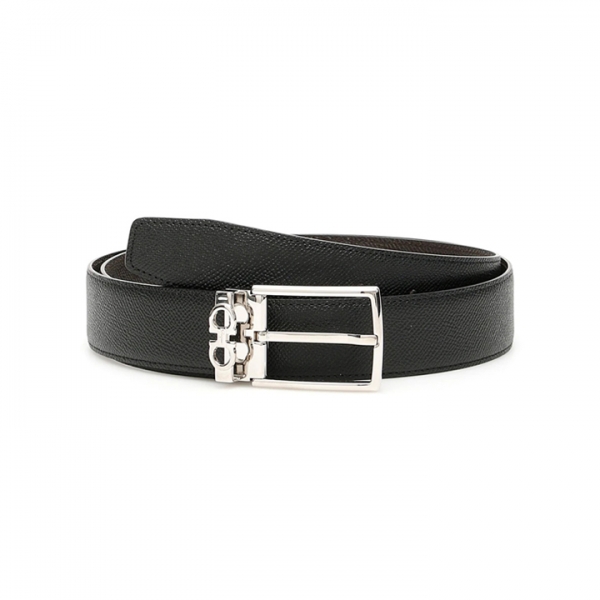 ◆당일◆26SS 미니 더블 로고 간치니 벨트 블랙/다크브라운 67-A037 0708206