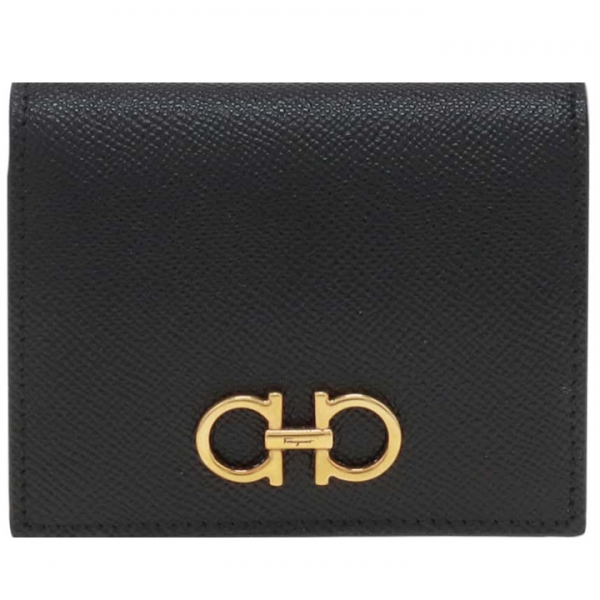 ◆당일◆25FW 금장 더블 간치니 컴팩트 반지갑 블랙 22-D780 0726512