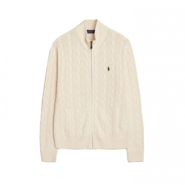 ◆당일◆25FW 포니 자수 로고 집업 가디건 크림 710899975 005