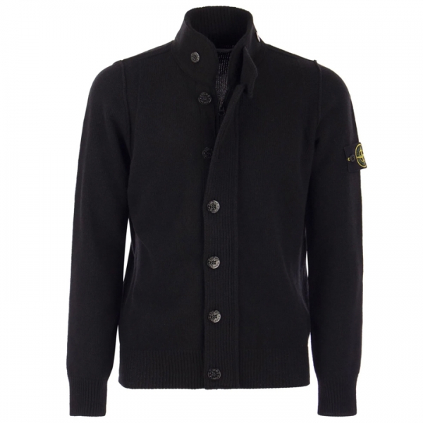 ◆당일◆23FW 와펜 패치 버튼 울 가디건 블랙 7915547A3 A0029