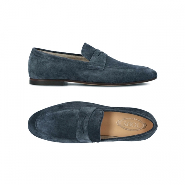 ◆당일◆26SS 모카시노 스웨이드 페니 로퍼 블루 XXM38K0GG10 RE0 U805