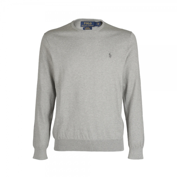 26SS 포니 로고 슬림핏 코튼 니트 그레이 710684957 003