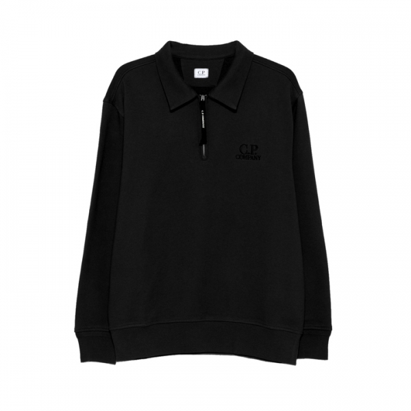 ◆당일◆25FW 로고 자수 폴로 기모 맨투맨 블랙 19CMSS140A 005086W 999