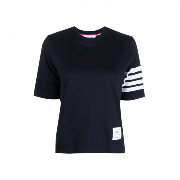 ◆당일◆26SS 사선 완장 숏 슬리브 티셔츠 네이비 FJS102G 07862 415