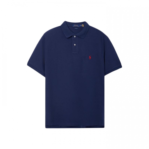 ◆당일◆26SS 레드 포니 자수 클래식핏 카라 티셔츠 블루 710783656 012