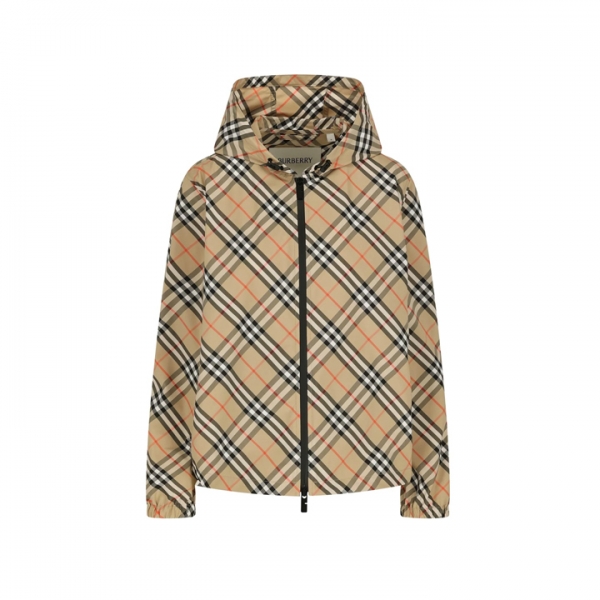 ◆당일◆25FW SALCOMBE 체크 후드 바람막이 자켓 샌드 8110301