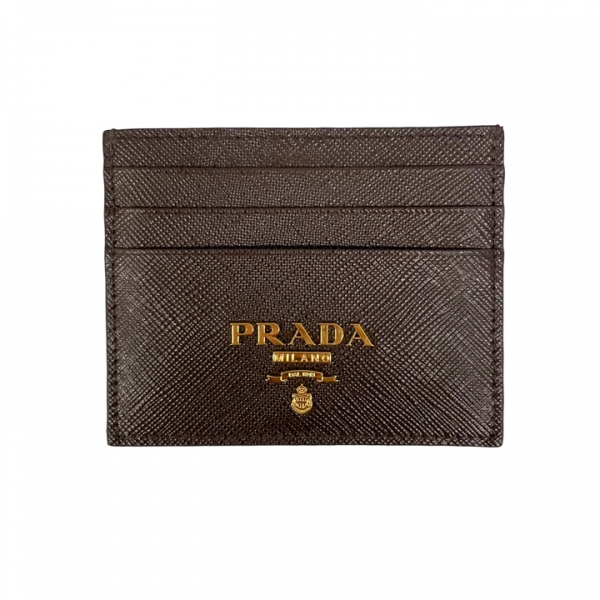 ◆당일◆25FW 사피아노 금장 로고 카드지갑 브라운 1MC025 2D93 F0201