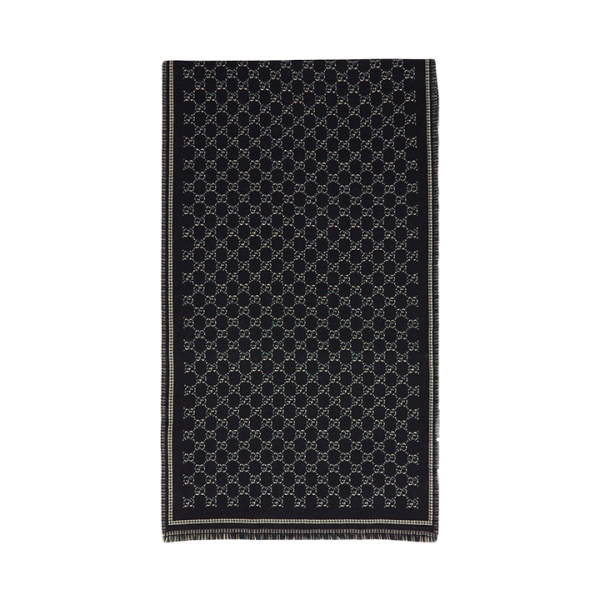 ◆당일◆25FW GG 자카드 울 머플러 블랙/다크그린 836264 4G386 1066