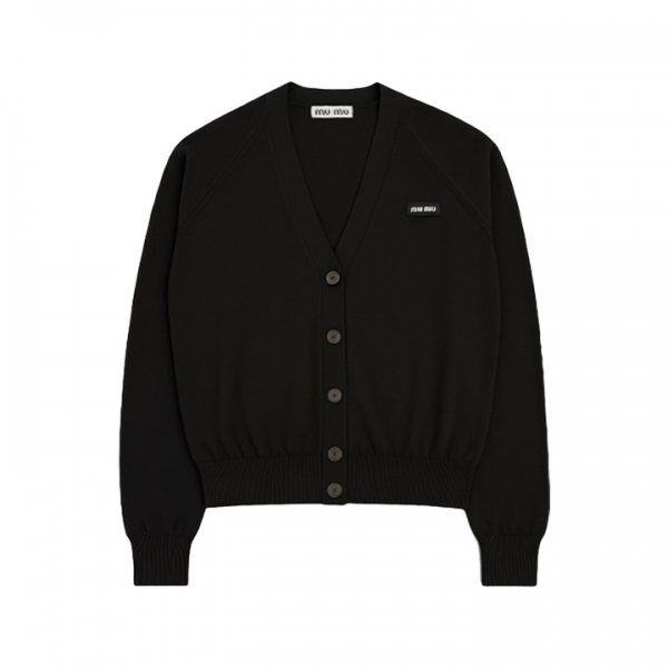 ◆당일◆25FW 로고 캐시미어 실크 가디건 블랙 MMF706 12PZ F0002