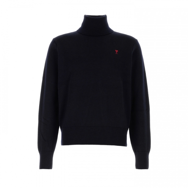 ◆당일◆25FW 하트 로고 터틀넥 니트 블랙 HKS827 001 009