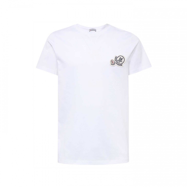 ◆당일◆25FW 더블 로고 패치 티셔츠 화이트 8C000 76 8390Y 001