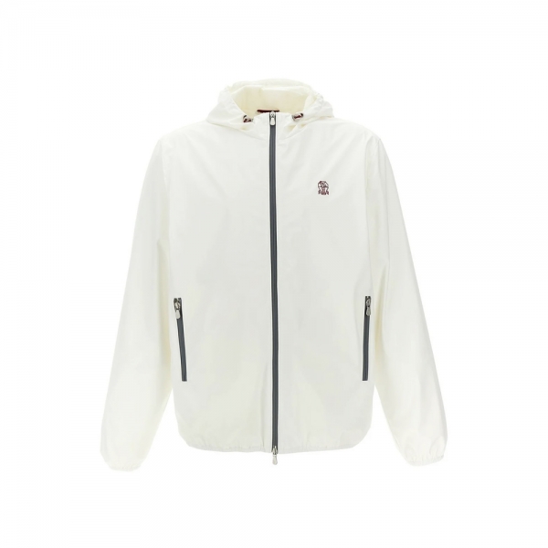 26SS 로고 자수 후드 자켓 화이트 MM49A7440G C1085