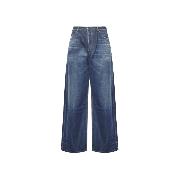 ◆당일◆25FW D-RISE 릴렉스핏 로우웨이스트 와이드 데님팬츠 블루 A06370 09M06 01