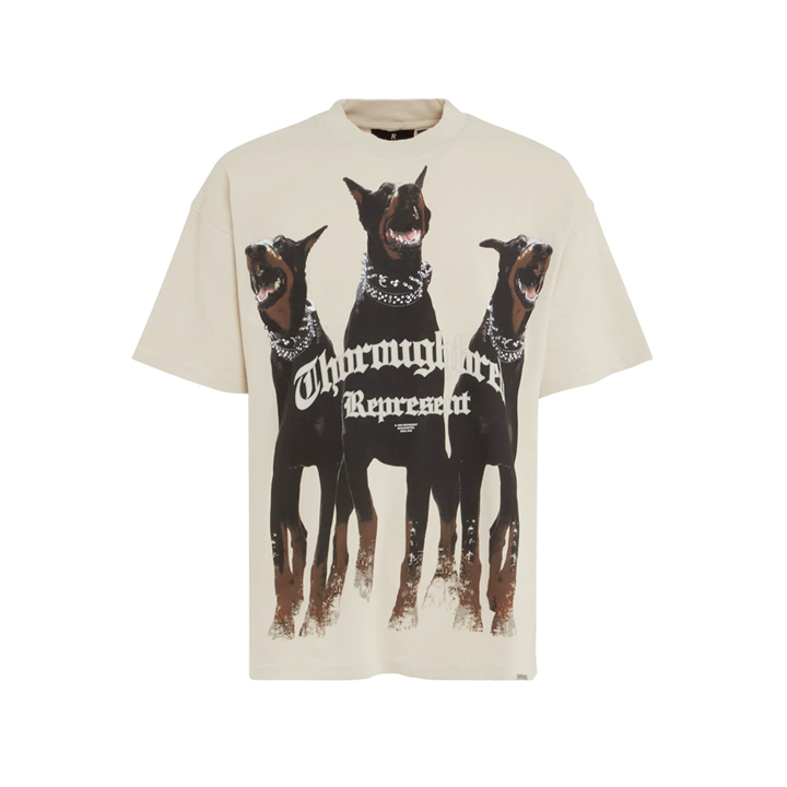 ◆당일◆26SS 써러브레드 프린팅 티셔츠 빈티지화이트 MLM41135 002