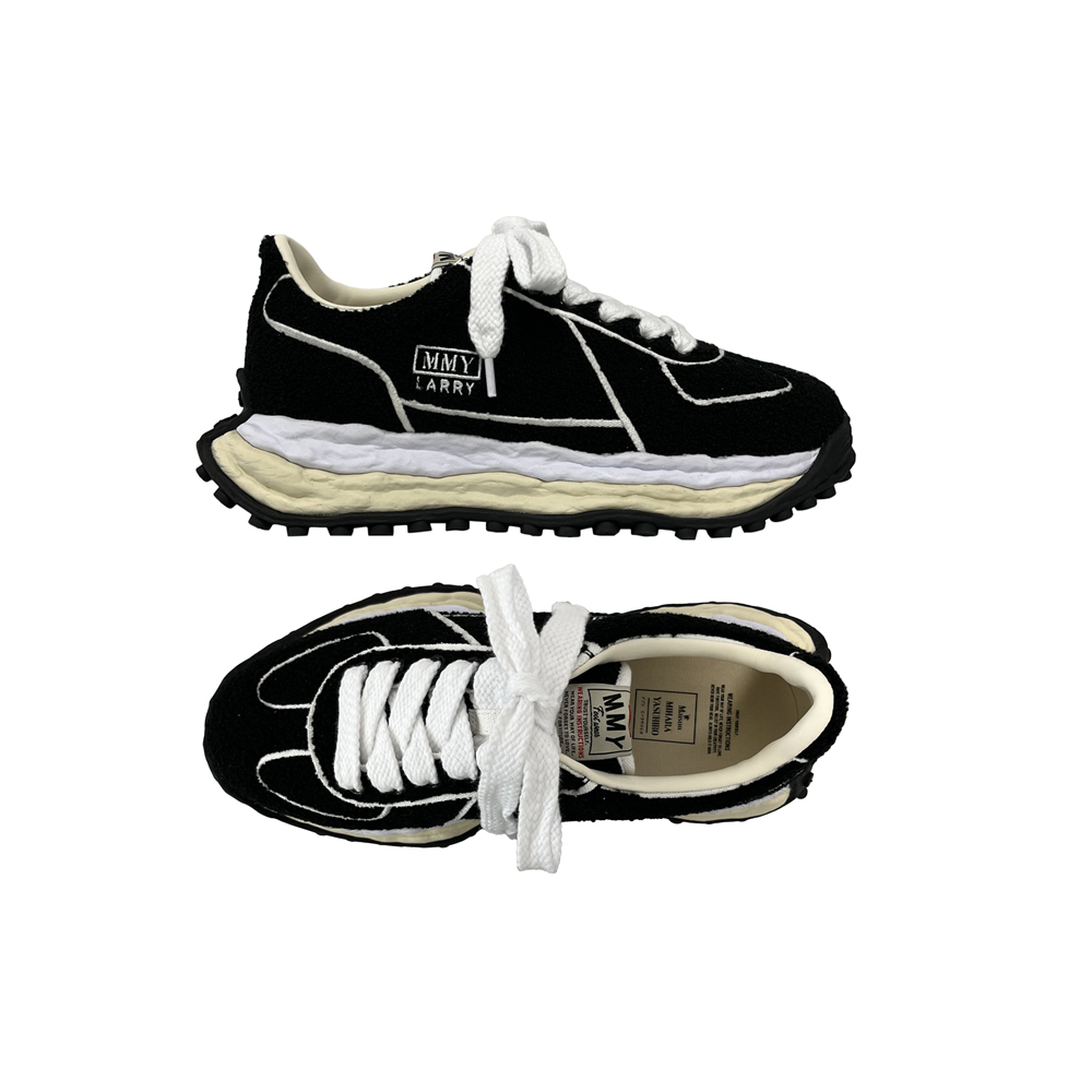 26SS 래리 OG 셔닐 엠브로이더리 캔버스 로우 스니커즈 블랙 A16FW712 BLACK