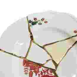 ◆당일◆킨츠기 KINTSUGI 크랙 디너 플레이트 01 27.5CM 화이트/골드 09611