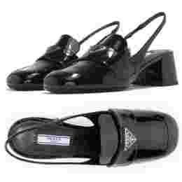 ◆당일◆23SS DONNA 삼각로고 로퍼 슬링백 블랙 1D929M 069 F0002