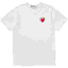 ◆당일◆25SS 메탈 레드 하트 와펜 티셔츠 화이트 AX-T802-051-2