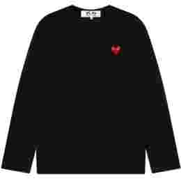 ◆당일◆25FW 레드 하트 와펜 롱슬리브 티셔츠 블랙 AX-T118-051-1