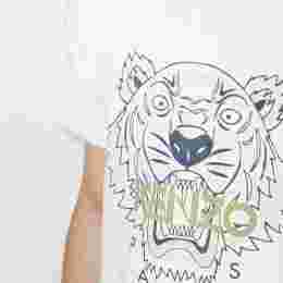 ◆당일◆22SS 타이거 프린팅 크루넥 티셔츠 화이트 5TS020 4YL 01B