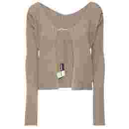 ◆당일◆24FW 라 마이유 프랄루 골드 로고 골지 가디건 다크베이지 223KN500 2190 180