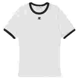 ◆당일◆25SS 로고 자수 콘트라스트 티셔츠 헤리티지화이트 125JTS017JS0203 0083